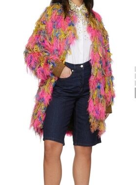 Dries Van Noten Indigo Dark Denim High Waist Shorts